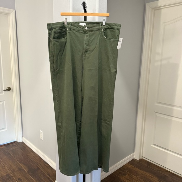 Good American Women's Size 24 Green Good Waist Palazzo Wide Leg Pant Jeans - Picture 2 of 11